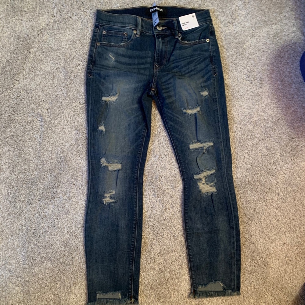NWT EXPRESS SKINNY MID RISE STRETCH JEANS 4R $79